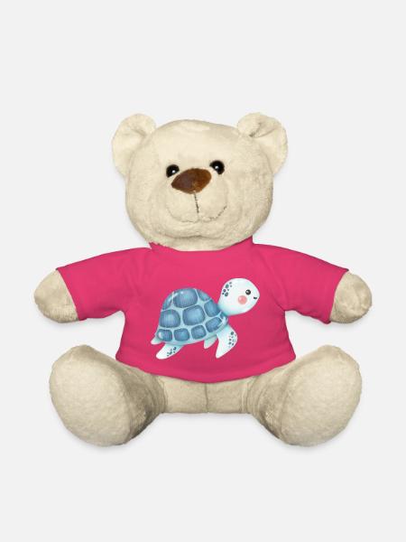 Kuschelschildkröte Blau Muster - Teddy - Pink