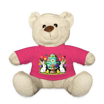 Easter Floral Egg Parade - Teddy Bear - pink - Front