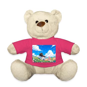 Summer dreams on the flower meadow - Teddy Bear - pink - Front