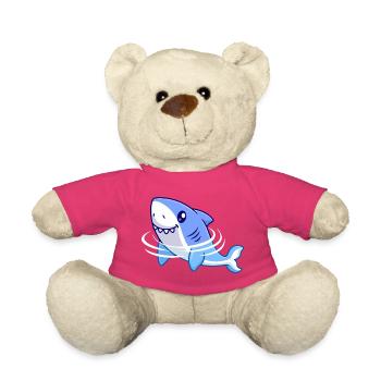 Shark Cartoon - Teddy Bear - pink - Front