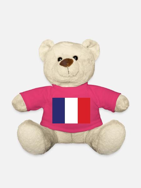 Frankreich Flagge - Teddy - Pink