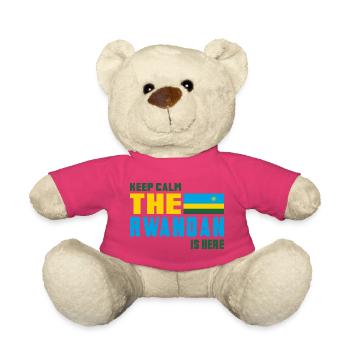 Design drapeau Rwanda Keep Calm - Nounours - rose - Devant