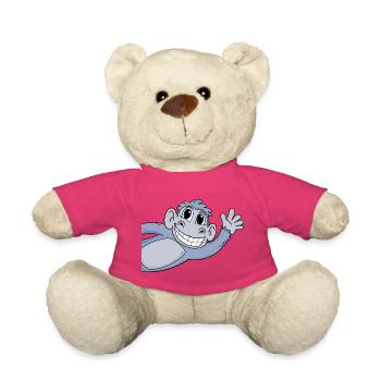 Monkey Greeting Greeting - Teddy Bear - pink - Front