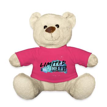 Minimalist Heart and Ink Splash Design - Teddy Bear - pink - Front