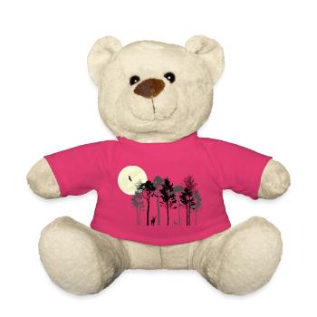 Mystische Nachtwald-Silhouette - Teddy - Pink - Vorne