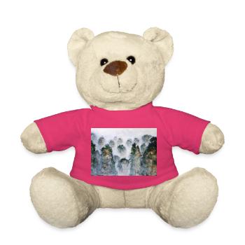 Mystical Forest Thailnad Mountains Watercolors - Teddy Bear - pink - Front