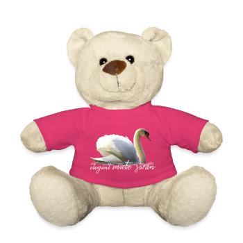 Cygne élégant dans un paysage d'eau calme - Nounours - rose - Devant