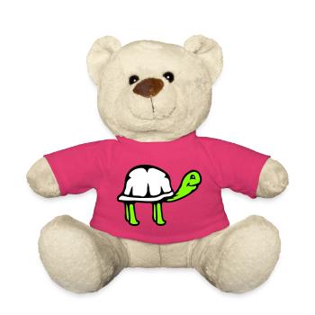 Schildkröte langer Hals lächelt glücklich lustig - Teddy - Pink - Vorne
