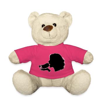 Silhouette femme avec aubergine - Nounours - rose - Devant