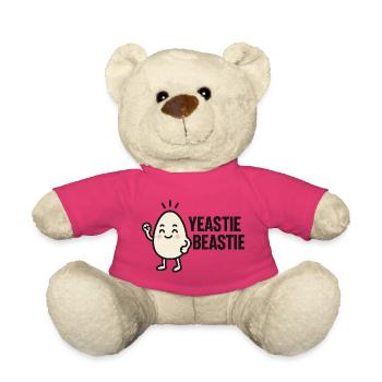 T-shirt motif Yeastie Beastie - Nounours - rose - Devant