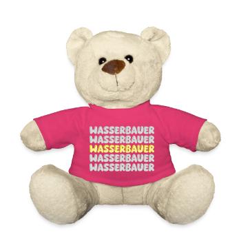 Gift for hydraulic engineer - Teddy Bear - pink - Front