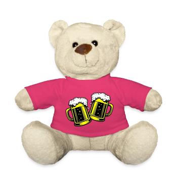 Bierglas Bier Anstossen - Teddy - Pink - Vorne