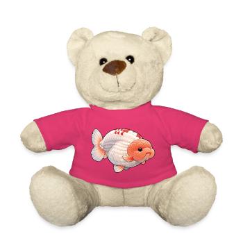 SUPER GROS RANCHU© AAA Orange blanc Ranchu Poisson rouge - Nounours - rose - Devant