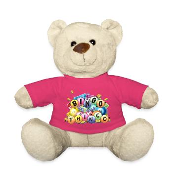 Le bingo, c’est mon truc de jeu porte-bonheur, le design des joueurs de soirées de jeu - Nounours - rose - Devant