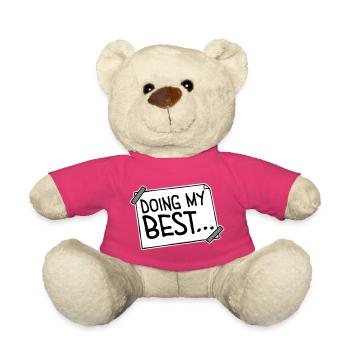 Je fais mon meilleur dicton motivant honnête et drôle - Nounours - rose - Devant