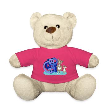 Doctor Lama with Blue Letters - Teddy Bear - pink - Front