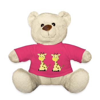 Doppelte Giraffenfreundschaft - Teddy - Pink - Vorne