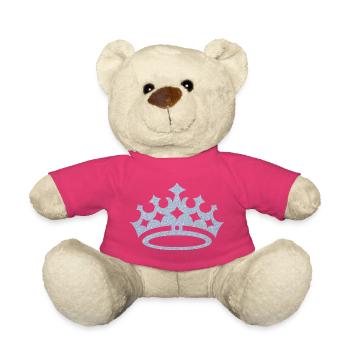 Glitzerkronen-Wappen - Teddy - Pink - Vorne