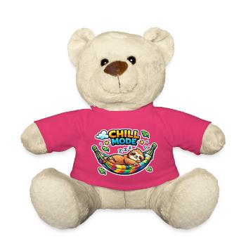 Chill mode sloth in hammock - Teddy Bear - pink - Front