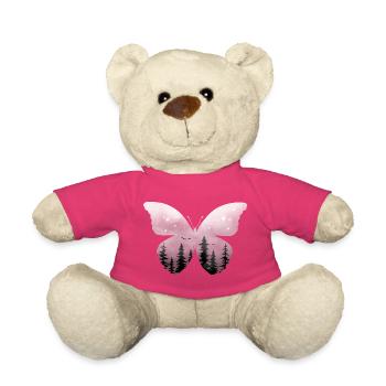 Forêt de papillons rose pastel - Nounours - rose - Devant