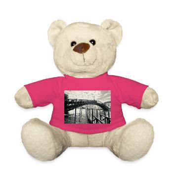 Pont vénitien noir et blanc sur l’eau - Nounours - rose - Devant