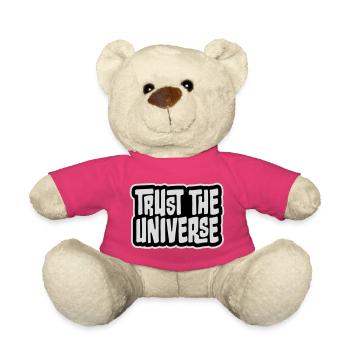 Trust The Universe Spiritual Universe Quote Logo - Teddy Bear - pink - Front
