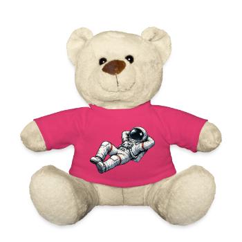 Relaxed astronaut in retro design - Teddy Bear - pink - Front