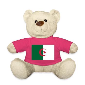 sticker flag of Algeria Aufkleber Algerien adhesive - Teddy Bear - pink - Front