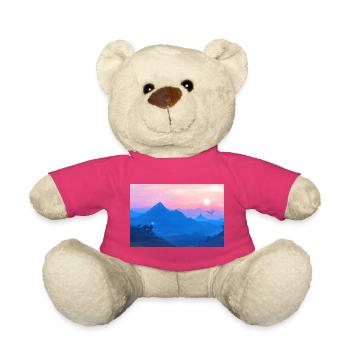 A Stellar Wolf Dream : Couleurs de l'Aube - Poster - Nounours - rose - Devant
