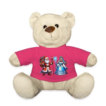 Ded Moroz Snegurochka, Père Noël russe - Nounours - rose - Devant