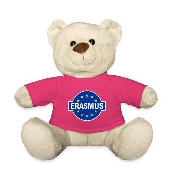 Erasmus Design with EU Flag - Teddy Bear - pink - Front