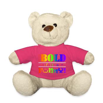 arc-en-ciel vibrant drôle gras texte design - Nounours - rose - Devant