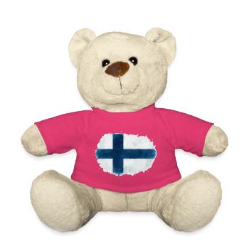 Finland flag blob - Teddy Bear - pink - Front