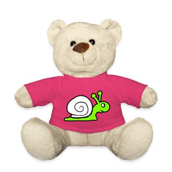 Snail Shell Cute Cute Happy Cool - Teddy Bear - pink - Front