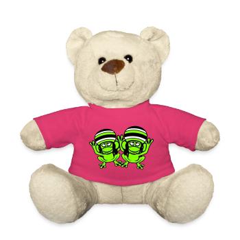 2 Frogs Reggae Music Rasta Hair Hat Jamaica - Teddy Bear - pink - Front