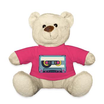 Cassette rétro - Nounours - rose - Devant
