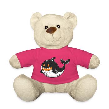 Whale Halloween Zombie - Teddy Bear - pink - Front