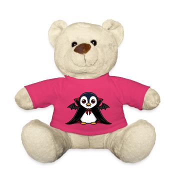 Süßer Halloween Pinguin Vampir Cartoon Chibi - Teddy - Pink - Vorne