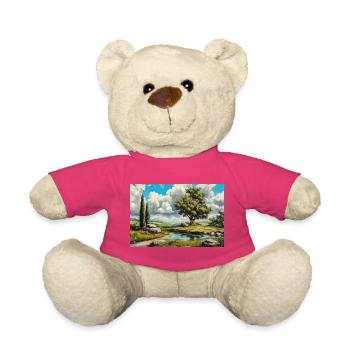 Illustration of a natural landscape - Nounours - rose - Devant