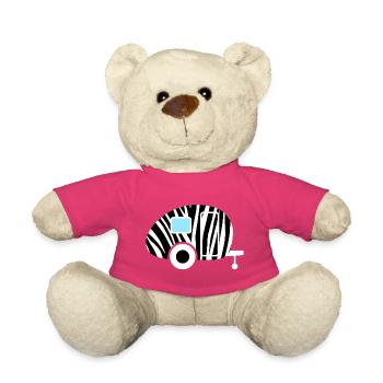Caravan Zebra Safari Camping Zoo Caravan sw - Teddy Bear - pink - Front