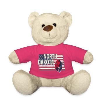 North Dakota United States Vintage USA Design - Teddy Bear - pink - Front