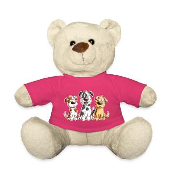 Drolliges Hunde Team Cartoon Hundefan Geschenk - Teddy - Pink - Vorne