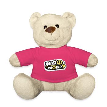 Krieg nicht mehr – Aufkleber: Frieden & Menschlichkeit - Teddy - Pink - Vorne