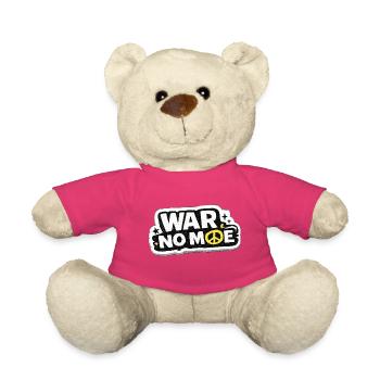 Krieg nicht mehr – Aufkleber: Frieden & Menschlichkeit - Teddy - Pink - Vorne