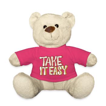 Take It Calm – Citation rétro vintage style années 70 - Nounours - rose - Devant