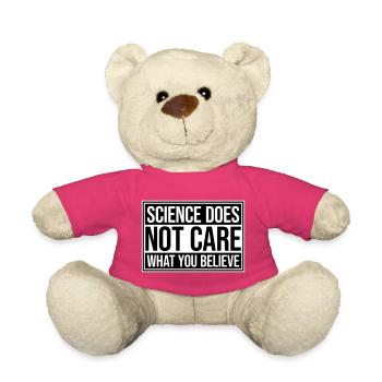 Science Does Not Care What You Believe Facts Logo - Teddy Bear - pink - Front
