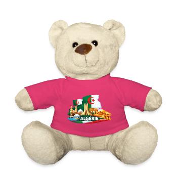 Algeria Flag Monument Deco Desert Travel - Teddy Bear - pink - Front