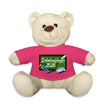 Schulanfänger 2026 - erster Schultag - Teddy - Pink - Vorne