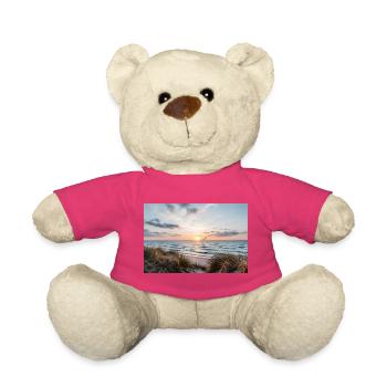 Coucher de soleil sur la plage de dunes - Nounours - rose - Devant