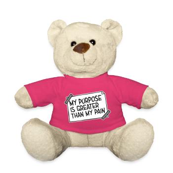Mon but est plus grand que ma douleur, ce qui signifie le logo des guillemets - Nounours - rose - Devant